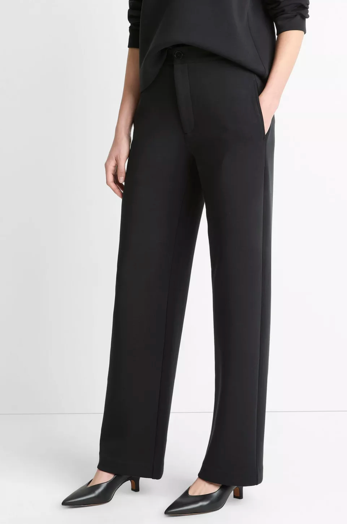 Cotton-Blend Trouser-Pants-Vince-Black-XXS-Mercantile Portland