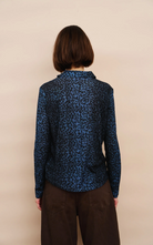 Cotton Cashmere Leopard Novelty Shirt-Shirts-Majestic Filatures-Blue Saphhire-1-Mercantile Portland