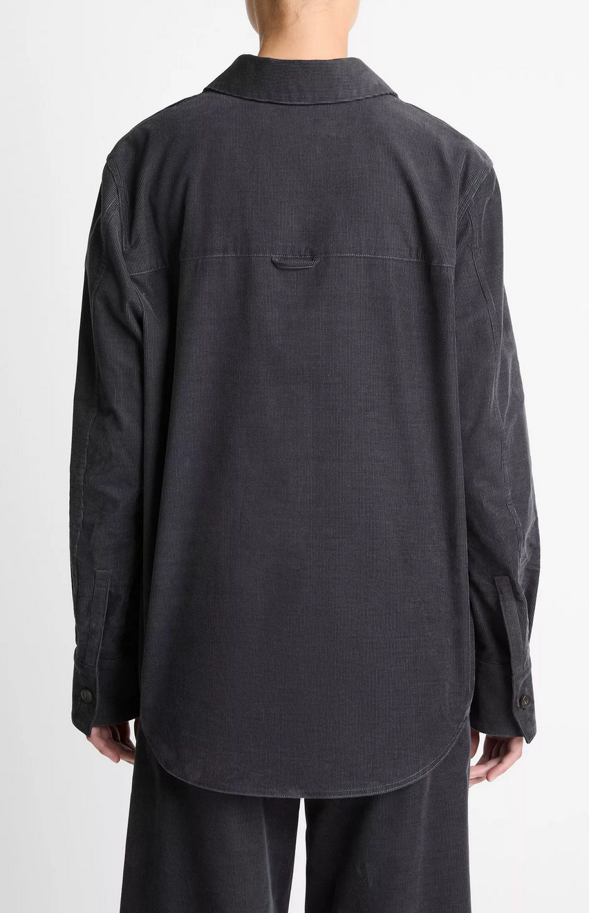 Cotton Corduroy Oversized Shirt-Shirts-Vince-Graphite-XS-Mercantile Portland