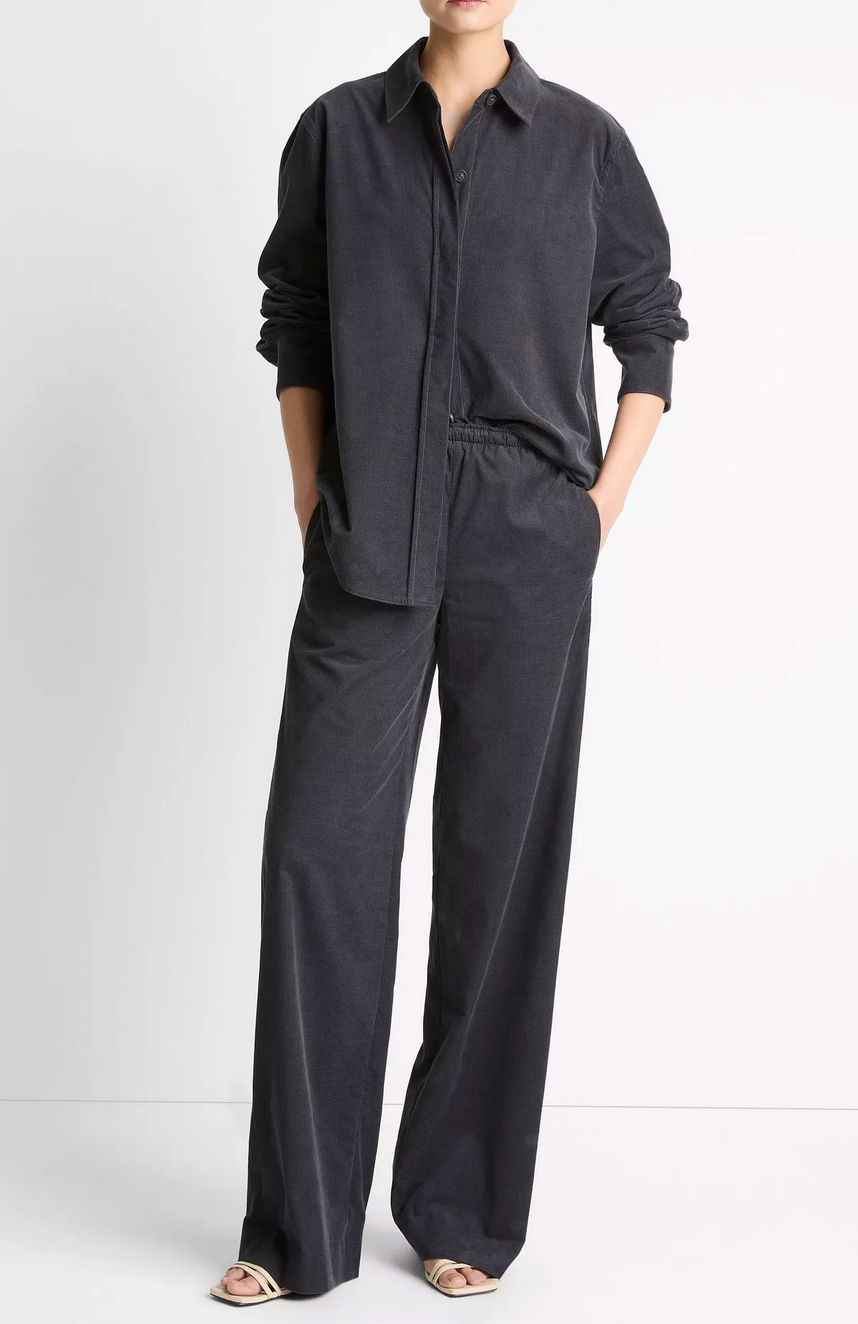 Cotton Corduroy Pull-On Pant-Pants-Vince-Graphite-XS-Mercantile Portland