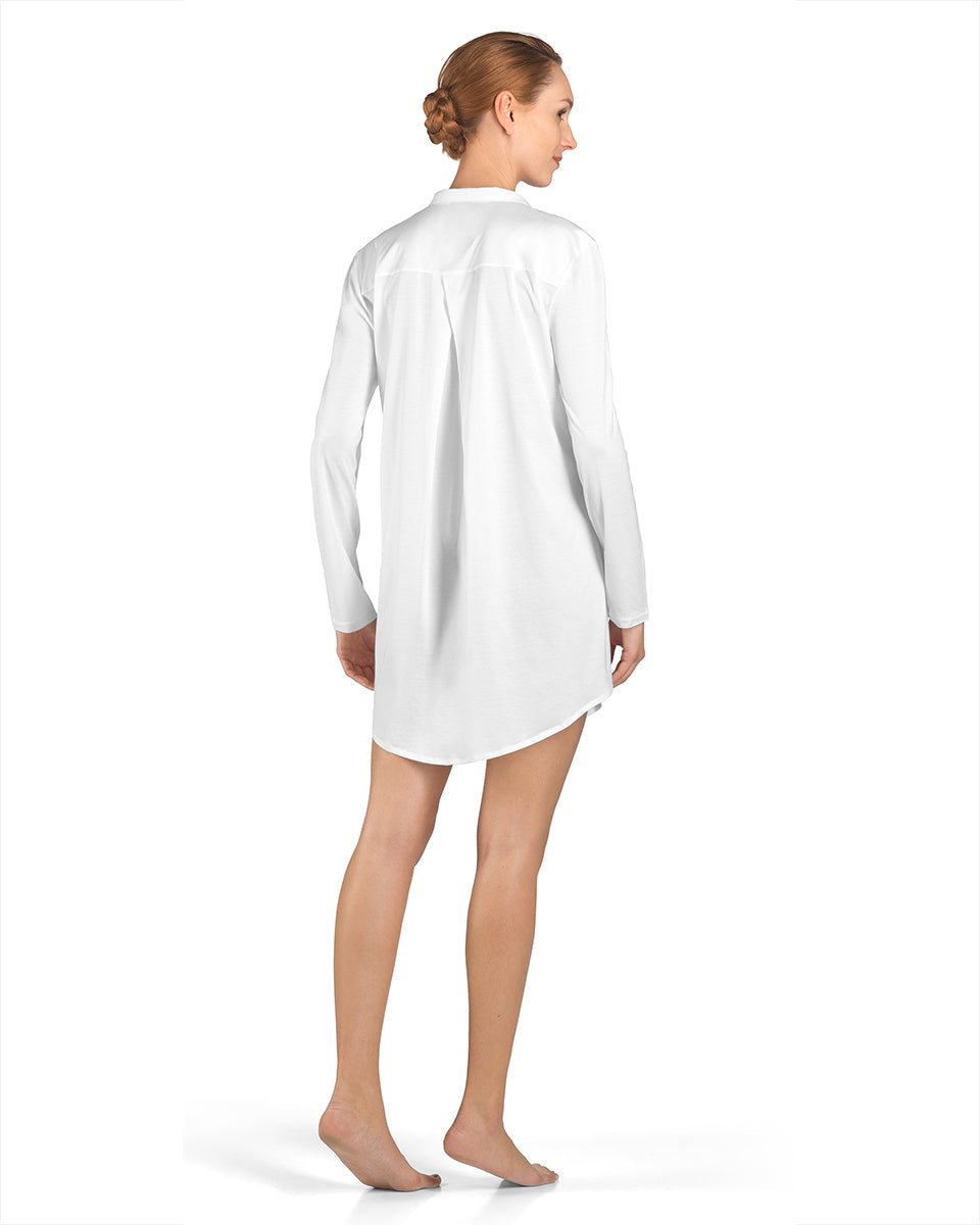 Cotton Deluxe Boyfriend Sleepshirt-Sleepwear-Hanro-White-XS-Mercantile Portland