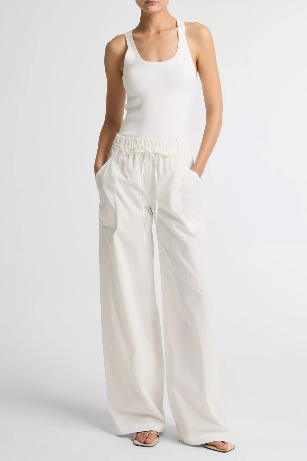 Cotton Double-Waist Drawstring Pant-staging-VINCE-XXS-Almondine-Mercantile Portland