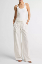 Cotton Double-Waist Drawstring Pant-staging-VINCE-XXS-Almondine-Mercantile Portland