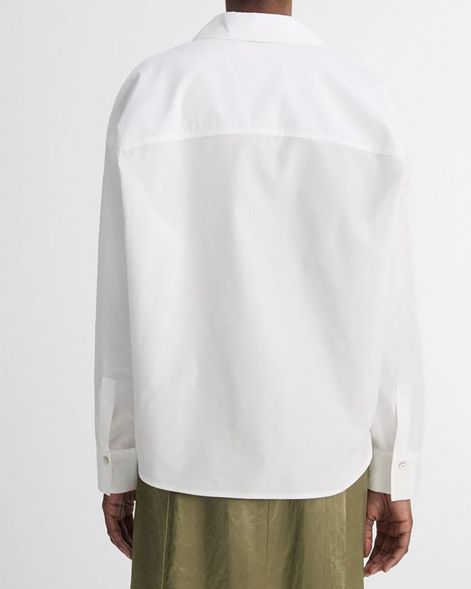 Cotton Half-Placket Shirt-Clothing-Vince-Optic White-XXS-Mercantile Portland