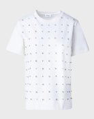 Cotton Jersey T-Shirt with Crystal Studs Embellishments-Shirts-Akris Punto-Cream-2-Mercantile Portland