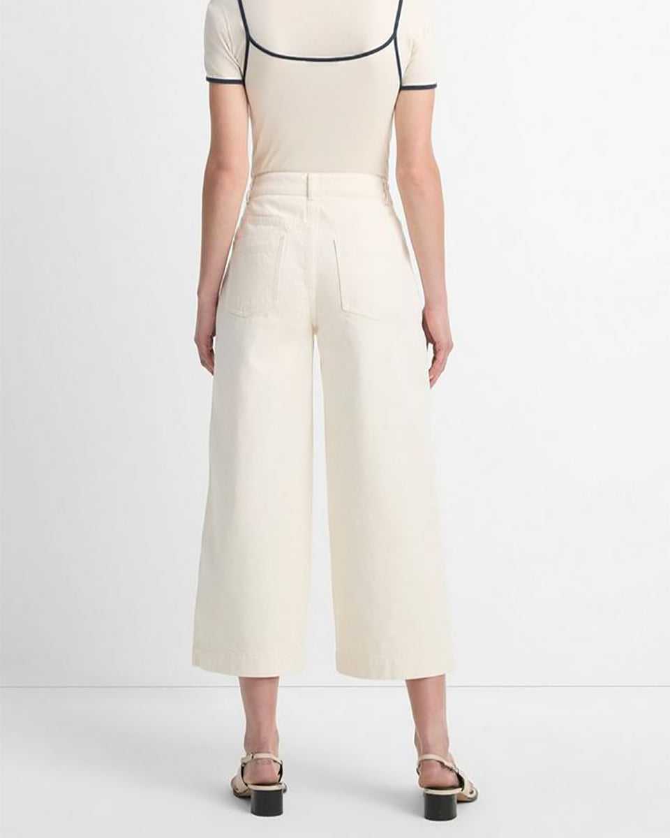 Cotton Mid-Rise Utility Wide Crop Pant-Clothing-Vince-Flaxen-24-Mercantile Portland