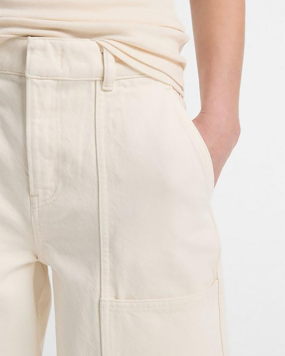 Cotton Mid-Rise Utility Wide Crop Pant-Clothing-Vince-Flaxen-24-Mercantile Portland