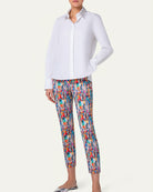 Cotton Poplin Button-Front Blouse with Detachable Crystal and Studs Collar-Clothing-Akris Punto-White-2-Mercantile Portland