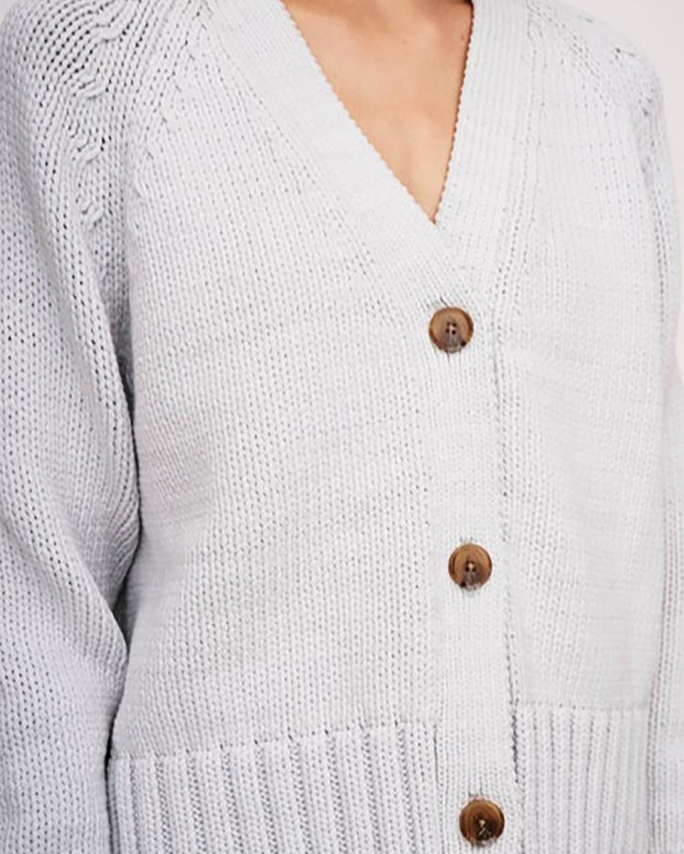 Cotton Rope Button Cardigan-Sweaters-White + Warren-Pale Grey Cord-XS-Mercantile Portland