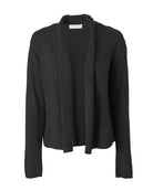 Cotton Stretch Knit Cardigan-Sweaters-Majestic Filatures-Black-1-Mercantile Portland