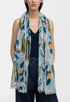 Cotton/Silk Stole in Silver-Scarves and Wraps-Épice-Silver Print-OS-Mercantile Portland