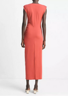 Cowl Neck Muscle Tee Dress-Clothing-Vince-Brick Rose-XXS-Mercantile Portland
