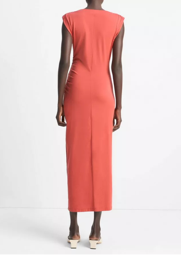 Cowl Neck Muscle Tee Dress-Clothing-Vince-Brick Rose-XXS-Mercantile Portland