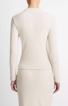 Cozy Rib High V-Neck Top-Sweaters-Vince-Black-XXS-Mercantile Portland