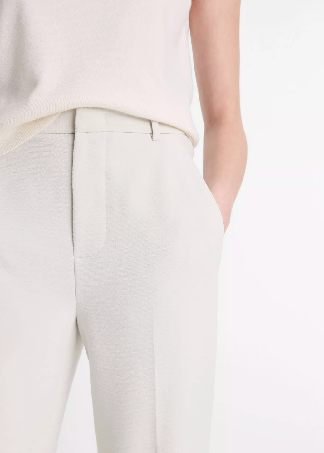 Crepe High-Rise Straight Leg Trouser-Clothing-Vince-Salt Glass-00-Mercantile Portland