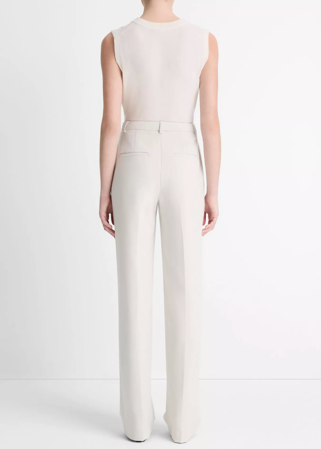 Crepe High-Rise Straight Leg Trouser-Clothing-Vince-Salt Glass-00-Mercantile Portland