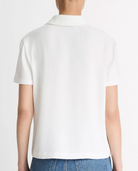 Crepe Polo Shirt-Tops-Vince-Coastal Blue-XS-Mercantile Portland