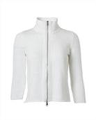 Creta Zip Cardigan in White-Clothing-Amina Rubinacci-White-40-Mercantile Portland