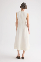 Crew Neck Dress with Darts-staging-TWP-Bone-4-Mercantile Portland