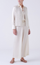 Crocheted Organic Cotton Vest-Sweaters-Amina Rubinacci-Vanilla-42-Mercantile Portland