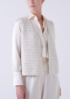 Crocheted Organic Cotton Vest-Sweaters-Amina Rubinacci-Vanilla-42-Mercantile Portland