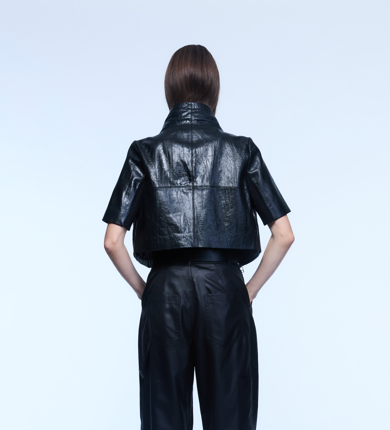 Cropped Leather Moto in Black-Jackets-Yigal Azrouel-Black-2-Mercantile Portland
