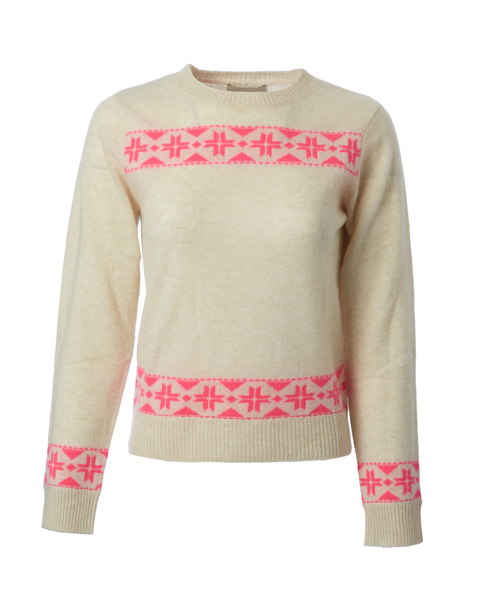 Crystal Crew-Sweaters-Jumper 1234-Oatmeal Pink • Jumper1234 • Crystal-1-Mercantile Portland