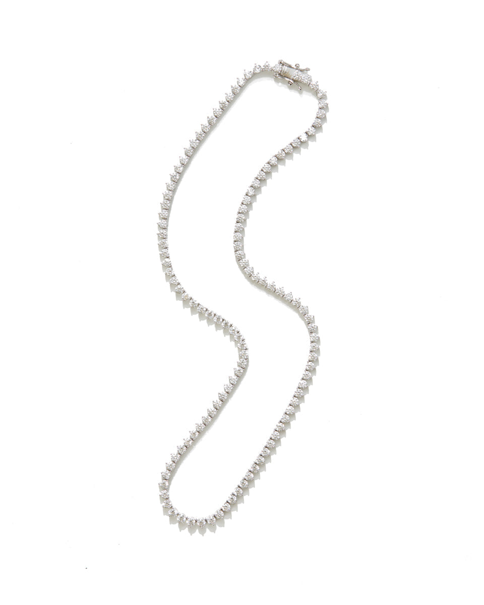 Cubic Zirconia Princess Cut Necklace-Jewelry-Paula Rosen-OS-Mercantile Portland