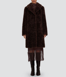 Curly Faux Fur Coat in Chocolate-Outerwear-Herno-Chocolate-36-Mercantile Portland