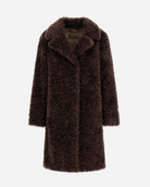 Curly Faux Fur Coat in Chocolate-Outerwear-Herno-Chocolate-36-Mercantile Portland