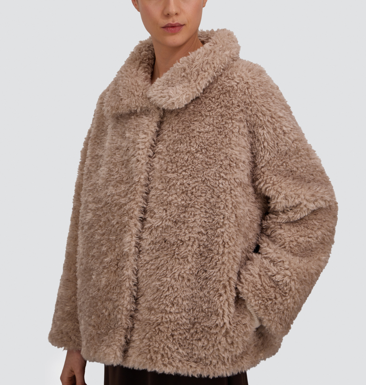 Curly Faux Fur Jacket-Outerwear-Herno-Chantily-36-Mercantile Portland
