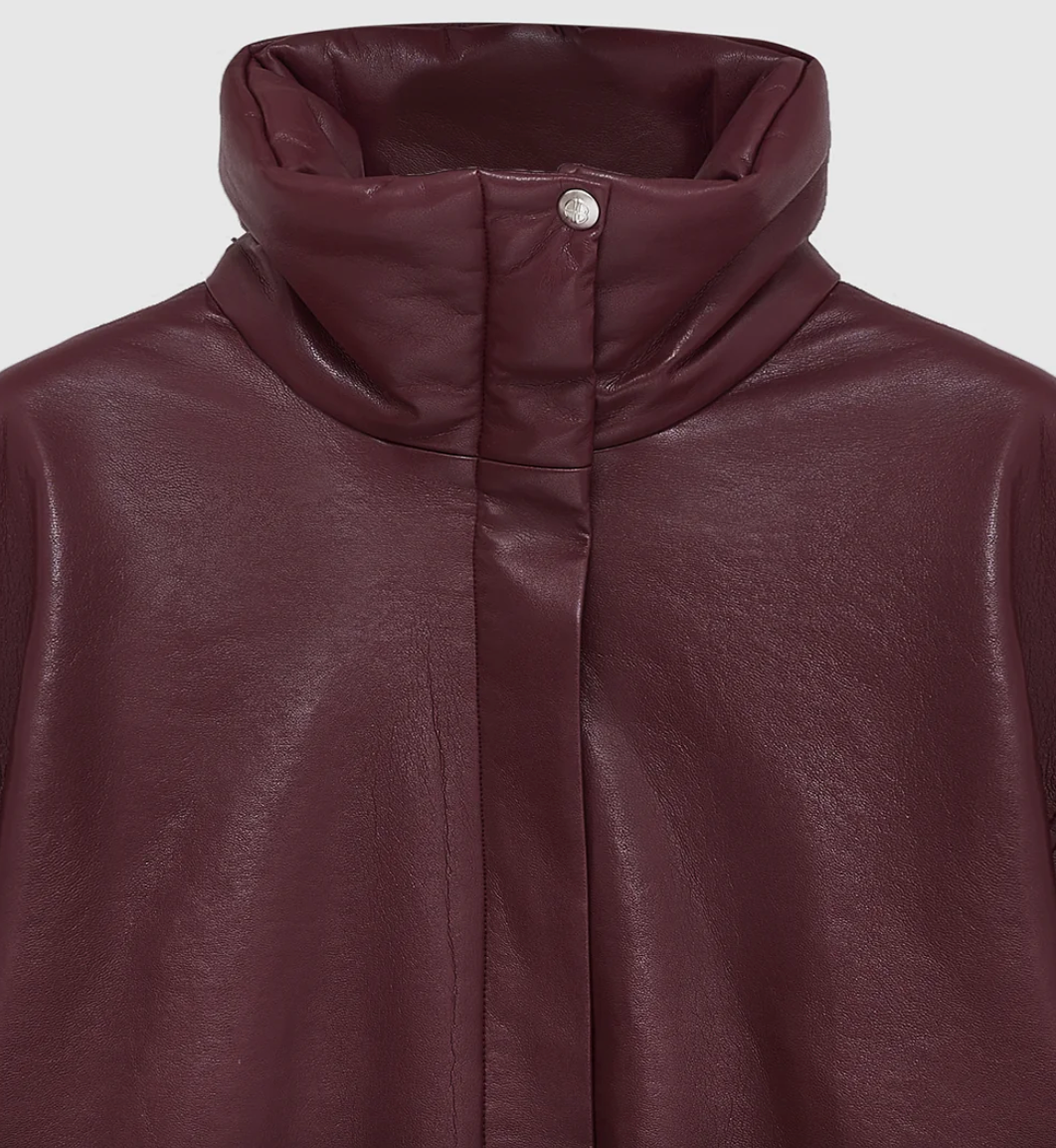 Cyrus Jacket-Jackets-Anine Bing-Burgundy Recycled Leather-XS-Mercantile Portland