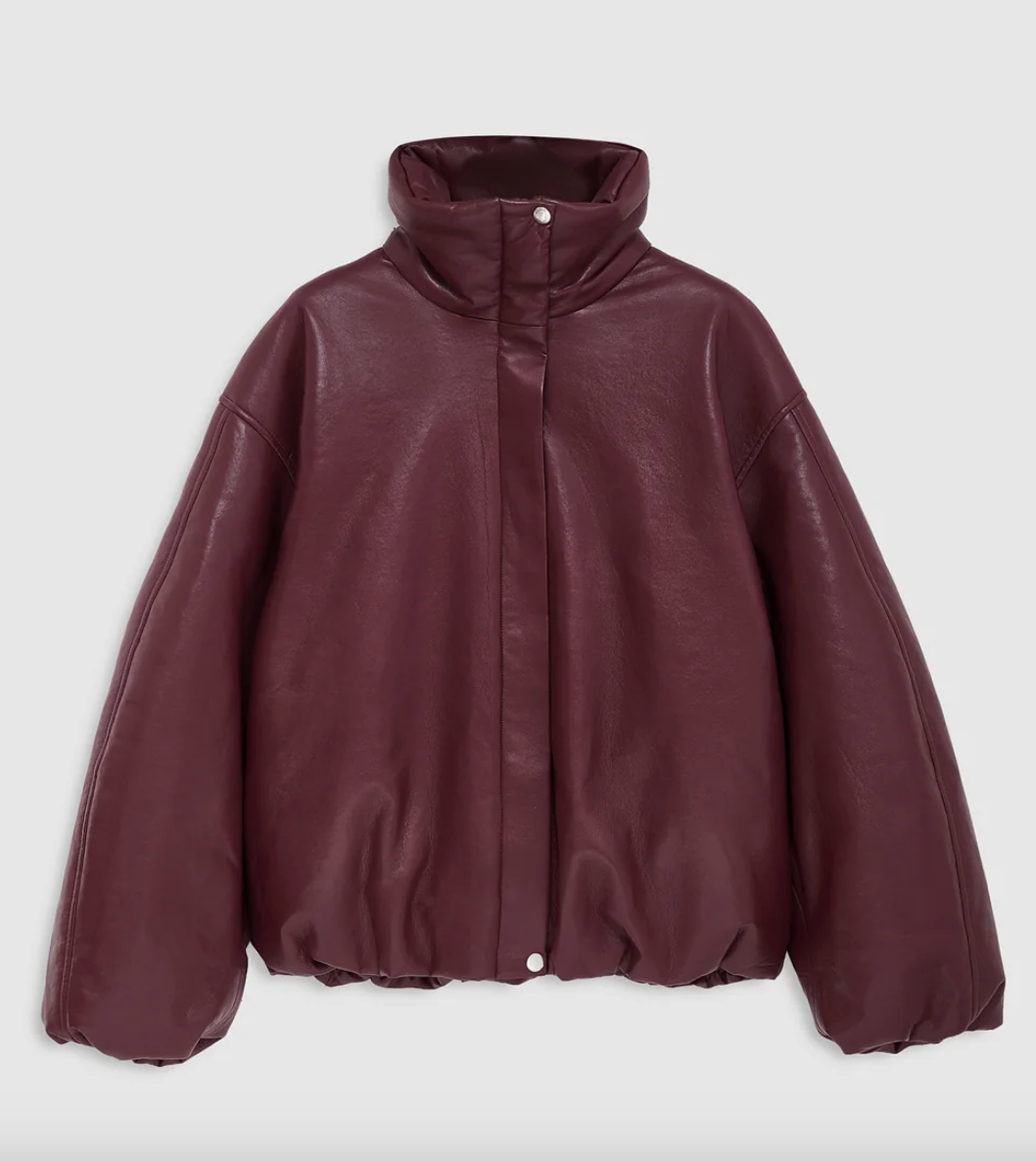 Cyrus Jacket-Jackets-Anine Bing-Burgundy Recycled Leather-XS-Mercantile Portland