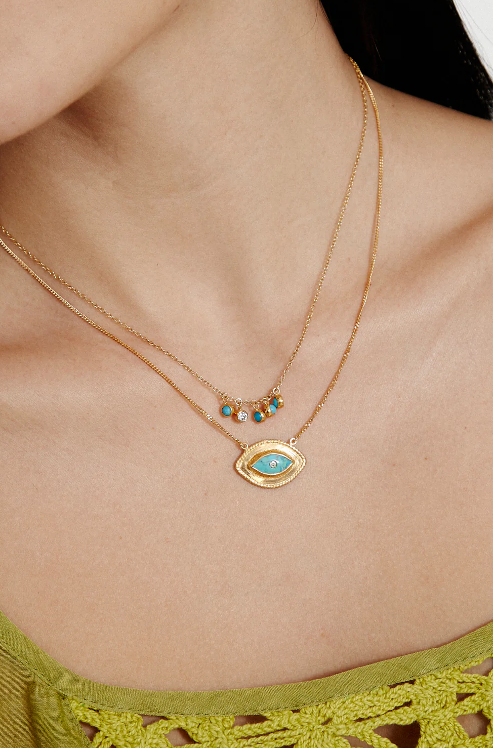 Delilah Turquoise Charm Necklace-Accessories-Chan Luu-Turquoise-OS-Mercantile Portland