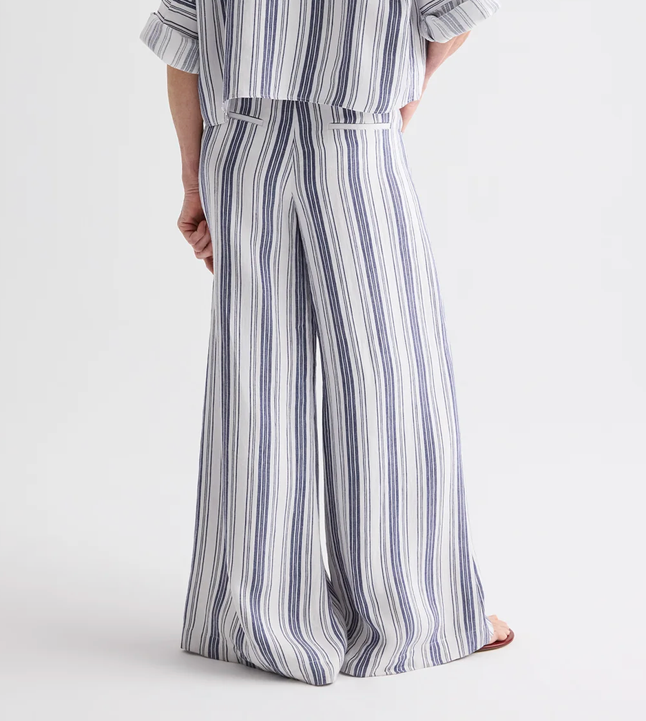Demie Pant in Ivory/Navy-Pants-TWP-Ivory/Navy-2-Mercantile Portland