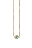 Diamond Bezel Eye Necklace-Jewelry-Sydney Evan-Yellow Gold-OS-Mercantile Portland