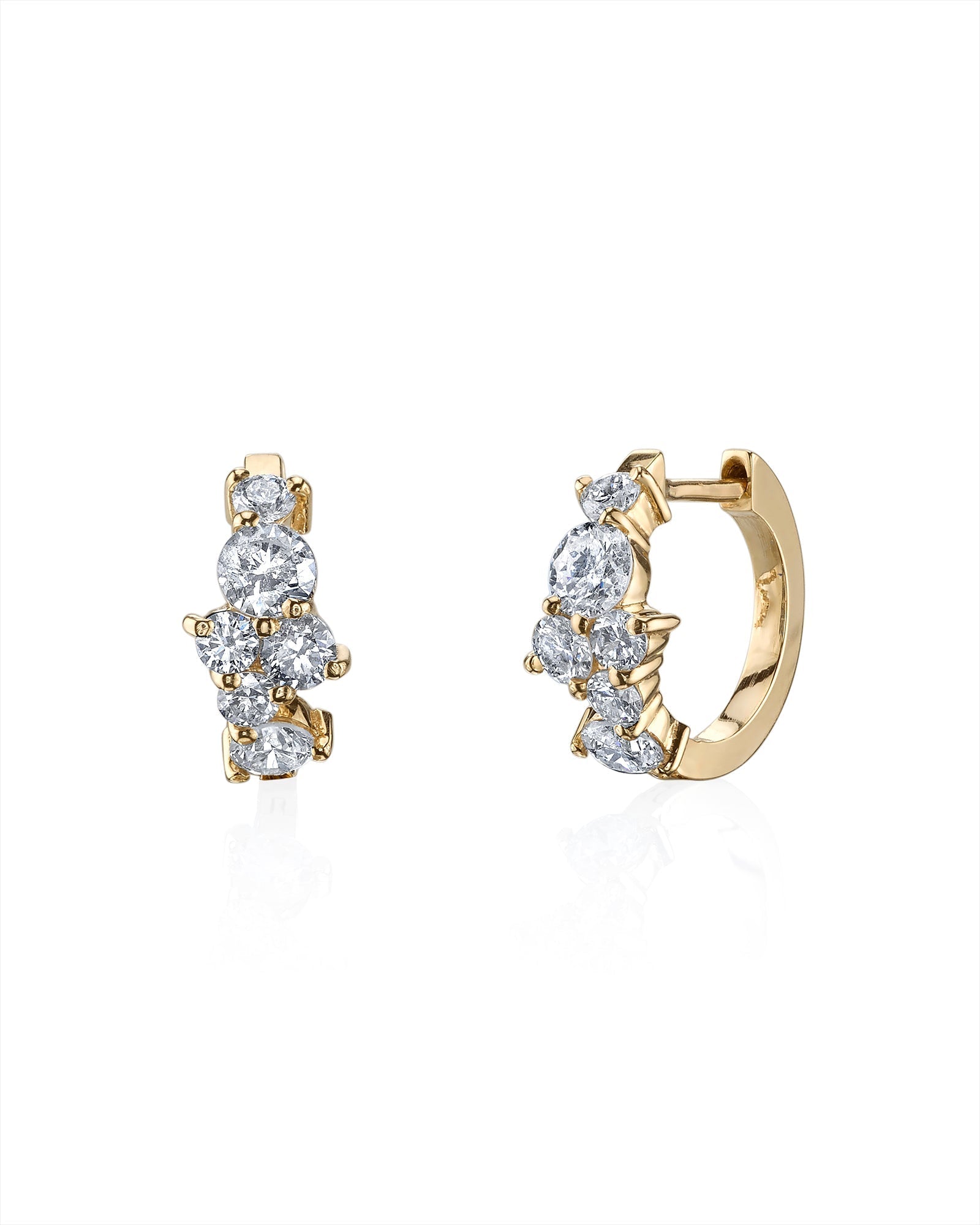 Diamond Cocktail Huggie Hoops-Jewelry-Sydney Evan-OS-Mercantile Portland