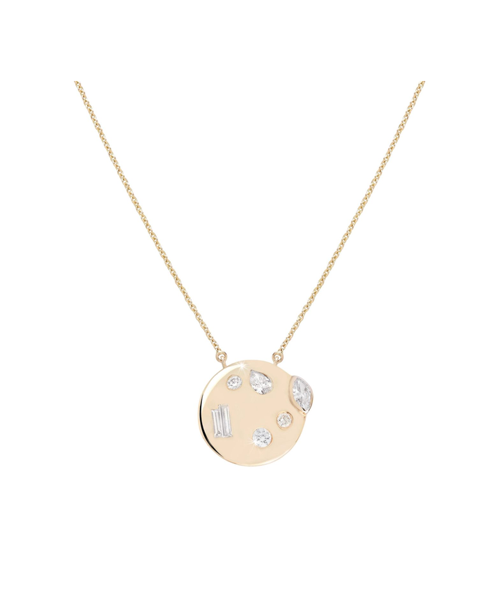 Diamond Disc Mini Mélange Pendant Necklace-Jewelry-RITIQUE-Yellow Gold-OS-Mercantile Portland