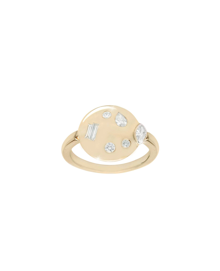 Diamond Disc Mini Mélange Ring-Jewelry-RITIQUE-Yellow Gold-6.5-Mercantile Portland