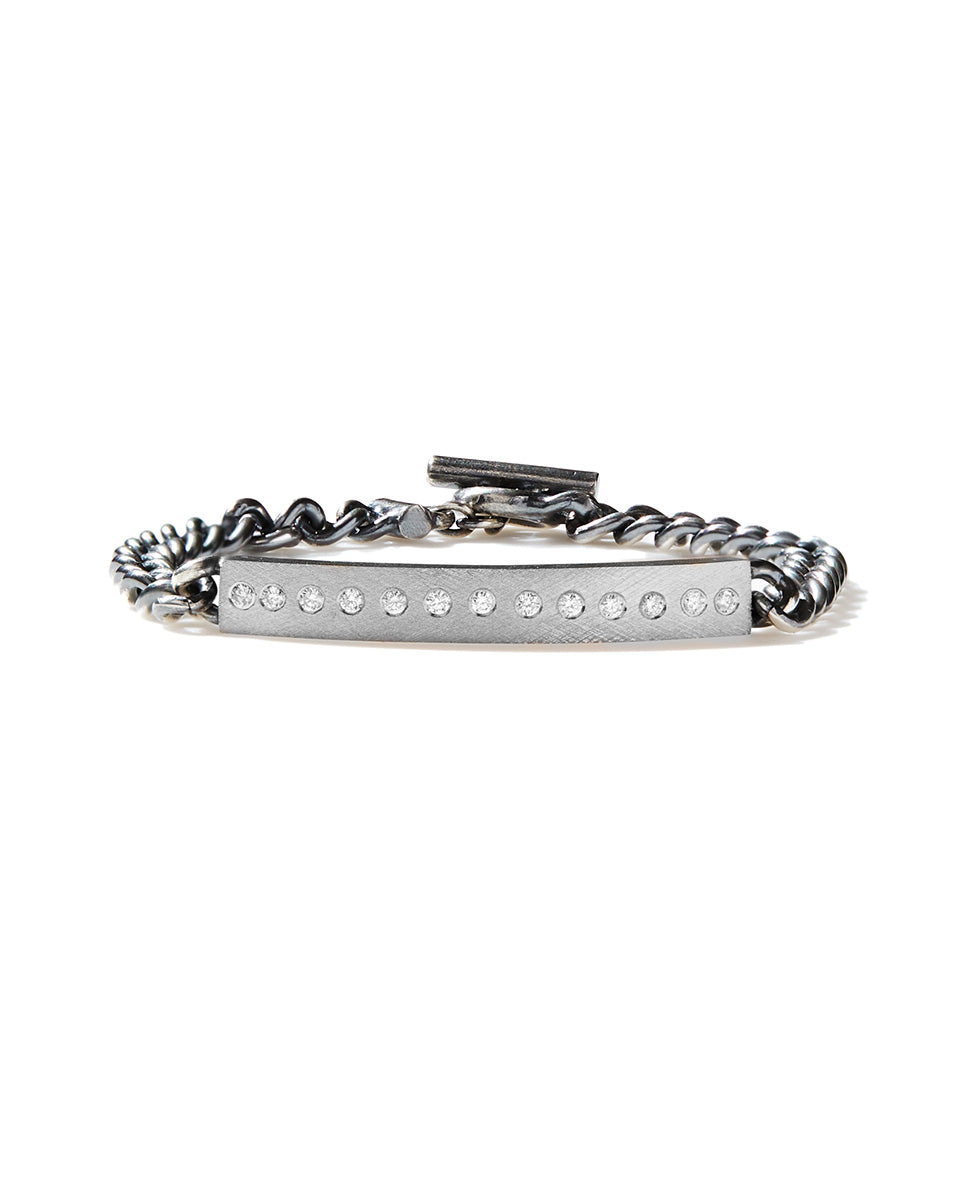 Diana Diamond ID Bracelet in White Gold-Jewelry-Rene Escobar-OS-Mercantile Portland