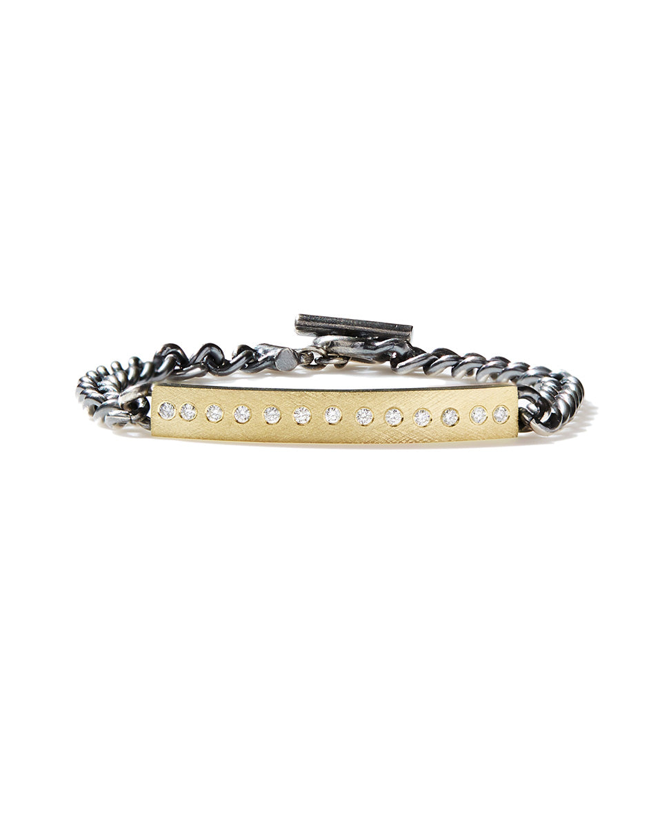 Diana Diamond ID Bracelet in Yellow Gold-Jewelry-Rene Escobar-OS-Mercantile Portland