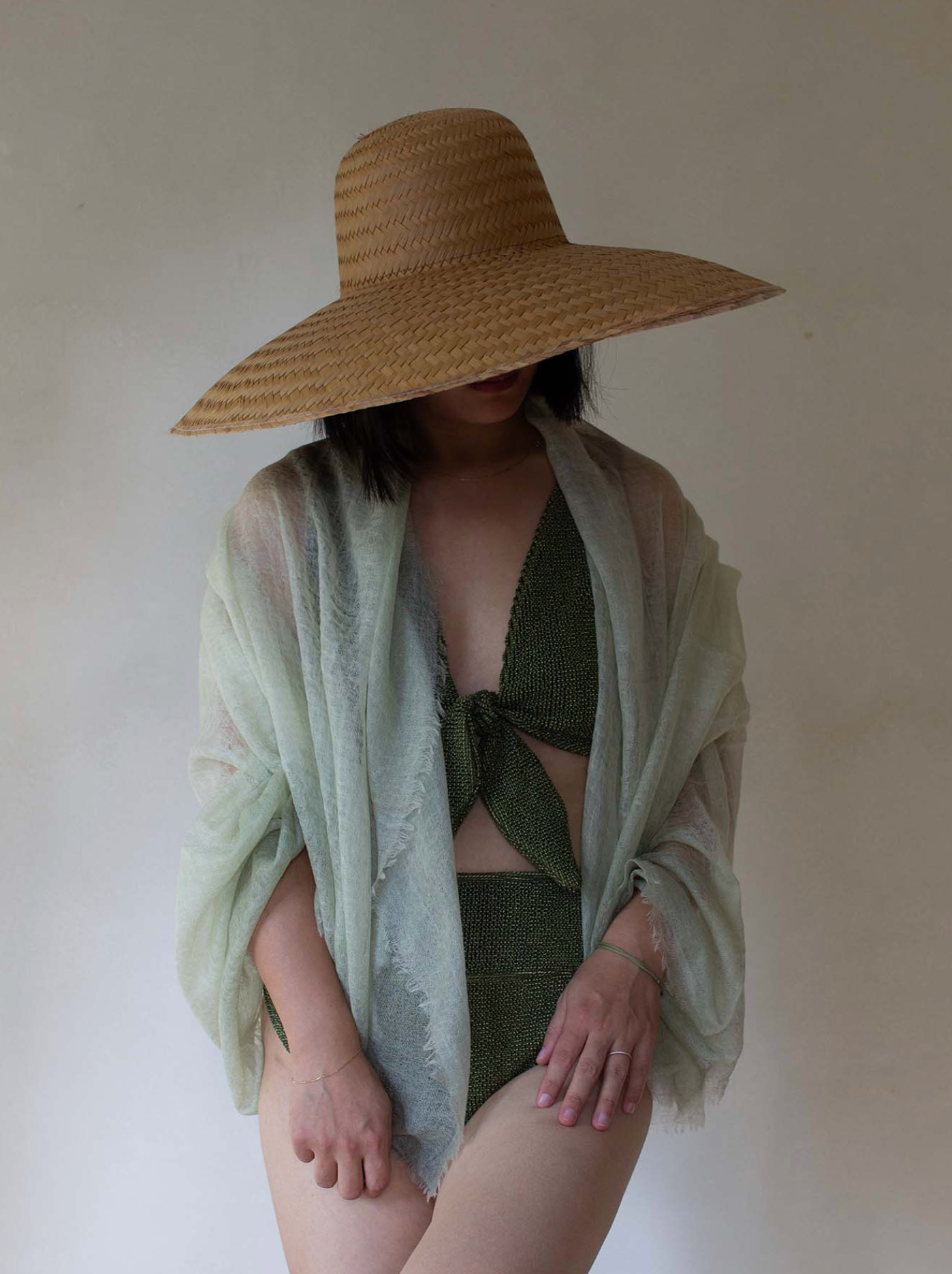 Dip Dyed Cashmere Scarf-Accessories-Oats & Rice-Avocado Green-OS-Mercantile Portland