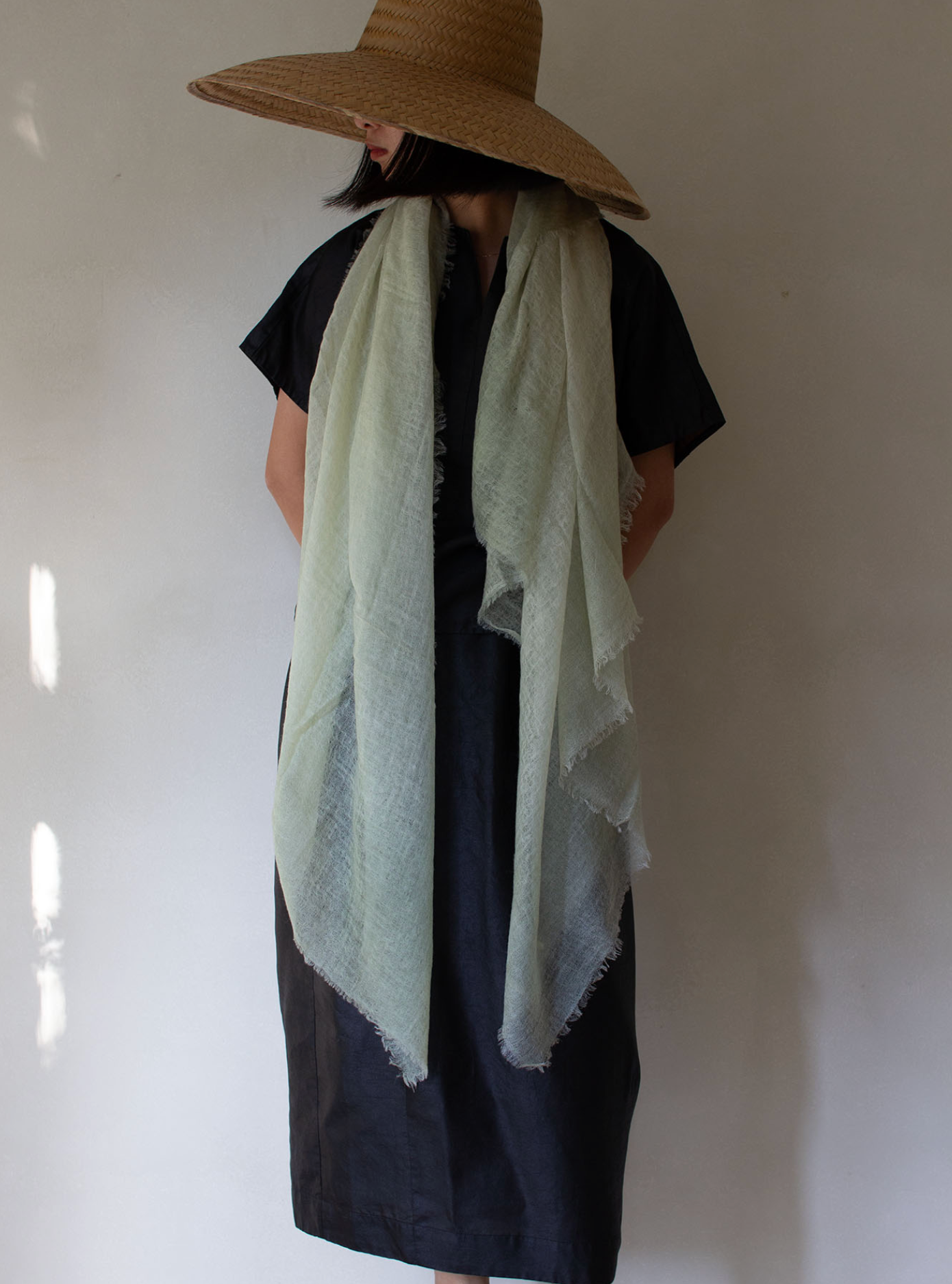 Dip Dyed Cashmere Scarf-Accessories-Oats & Rice-Avocado Green-OS-Mercantile Portland