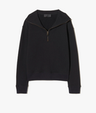 Diya Quarter Zip Sweatshirt-Sweaters-Nili Lotan-Black-XS-Mercantile Portland