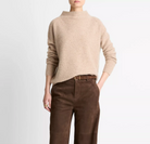 Donegal Cashmere Funnel Neck Sweater-Clothing-Vince-Heather Oat Donegal-XXS-Mercantile Portland