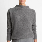 Donegal Cashmere Funnel Neck Sweater-Clothing-Vince-Medium Heather Grey Donegal-XXS-Mercantile Portland