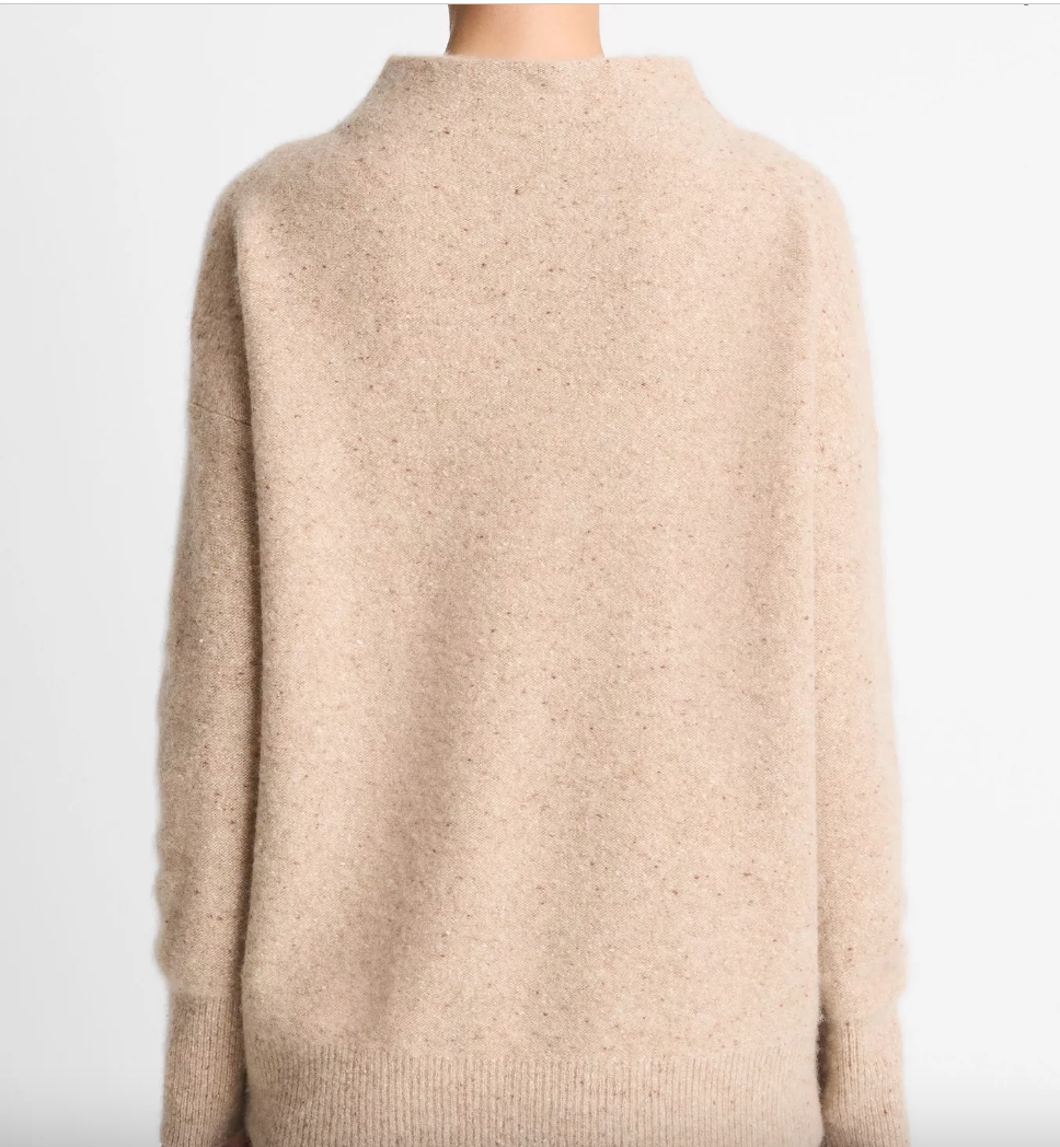 Donegal Cashmere Funnel Neck Sweater-Sweaters-Vince-Heather Oat Donegal-XXS-Mercantile Portland