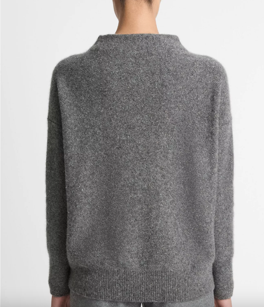 Donegal Cashmere Funnel Neck Sweater-Sweaters-Vince-Heather Oat Donegal-XXS-Mercantile Portland