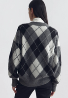 Donnika Argyle Sweater-Sweaters-Nili Lotan-Charcoal Grey-XS-Mercantile Portland