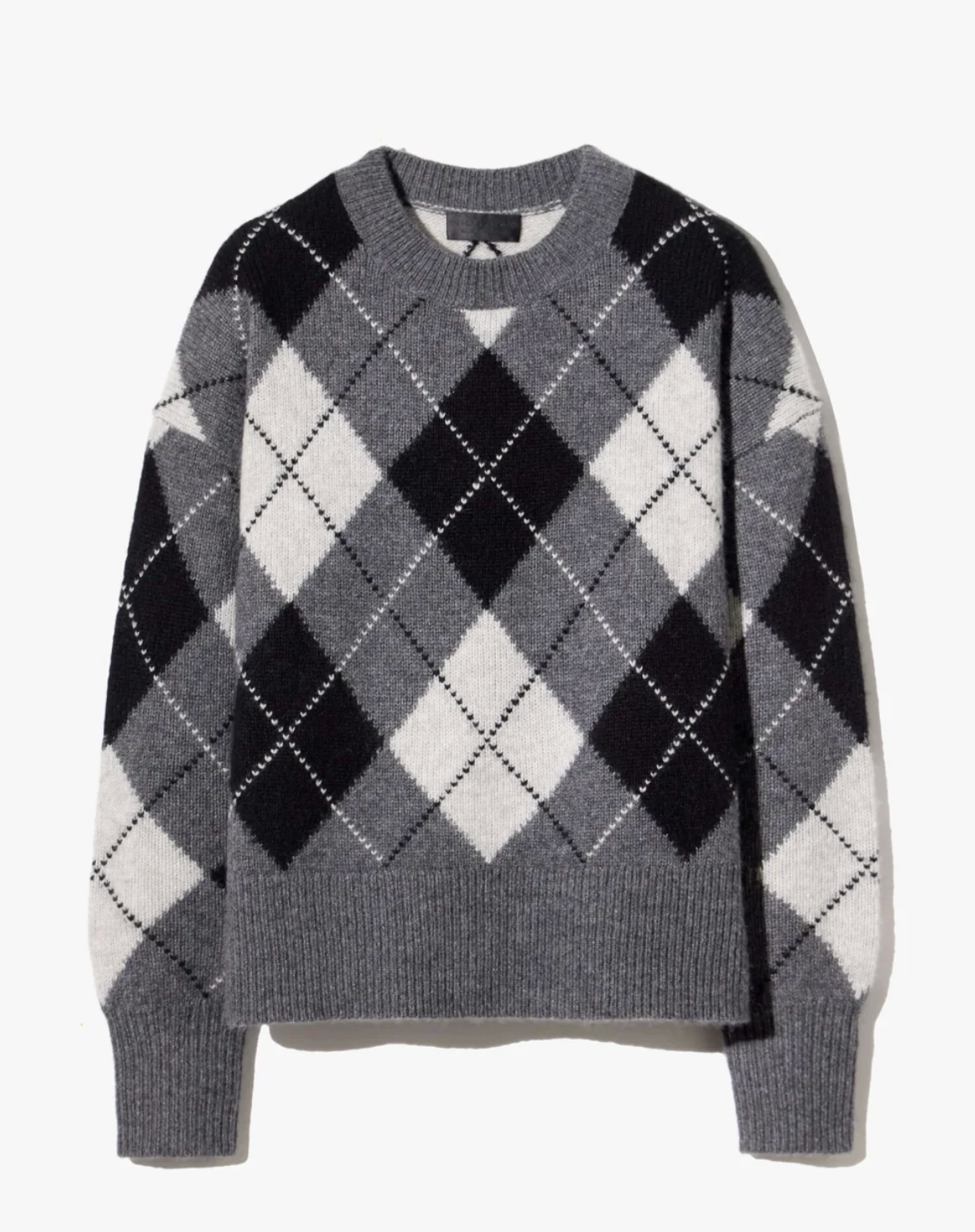 Donnika Argyle Sweater-Sweaters-Nili Lotan-Charcoal Grey-XS-Mercantile Portland